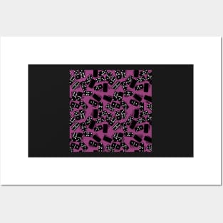 Dominos block print pink Posters and Art